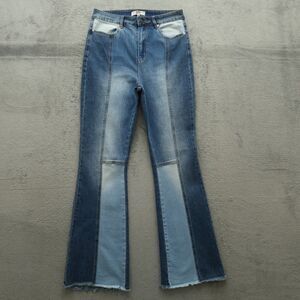 Madden NYC Jeans Junior's Size 9 Blue High-Rise Flare Denim 32" Inseam Stretch